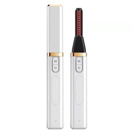 Rizador de Pestañas con Calor, Rizador de Pestañas Eléctrico USB con Peine para Rizos Duraderos y Cepillo de Pestañas Eléctrico Estilo Profesional para Pestañas Voluminosas