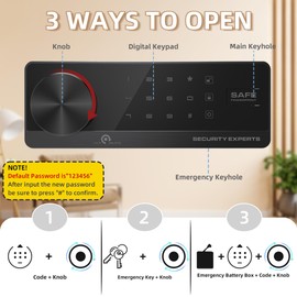 Safe Box, Security Safe Box with Digital Keypad and Dual Alarm System (1.6 CUFT)