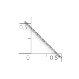 JewelryWeb 14K White Gold Solid Polished Carded Cable Rope Chain Necklace 20 Inch 0.5mm Spring-Ring Chain-Necklace for Women and Men