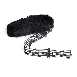 Framendino, 10 Yards 30mm Black Hollow Cut Out Music Note Ribbon for Gift Crafts Wedding Decoration