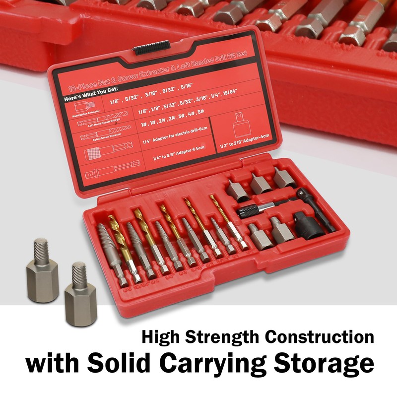 UYECOVE 22Pcs Screw Extractor Set, Left Hand Drill Bit Set