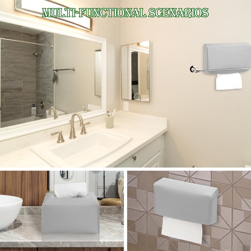 Tissue Box Cover Holder Compatible with Kleenex Disposable Paper Hand