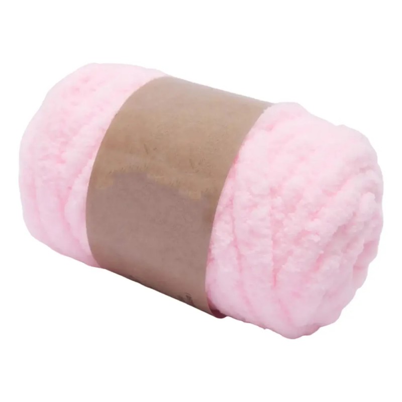 Hilo De Lana Grueso, Tela De Ganchillo Suave, Rosa Claro