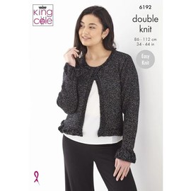 King Cole Womens Knitting Pattern Double Knit Glitz Long Cardigans (6192)