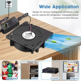 GDSTIME AC 220 V 230 V 240 V 120 mm Blower Fan 120 mm Turbine Turbo 120 mm Centrifugal Fan Dual Ball Bearing Cooling Fan Radial Fan with 3 V -12 V Speed Control for Inflatable Boats