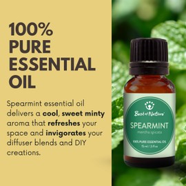 Best of Nature 100% Pure, Undiluted, Natural Aromatherapy Essential Oils for Diffuser, DIY Skincare and Topical Use (Spearmint)