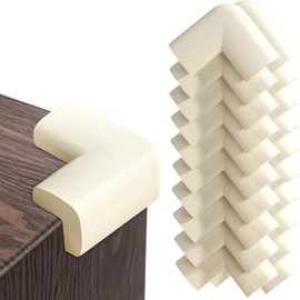 HBKUUY Protectores De Esquinas para Muebles,5 Metros De Espuma,Protectores De Esquinas En Forma De L para Muebles,8 Protectores Adhesivos De Seguridad para Niños,Aptos para Mesas. (Blanco-20Esquinas)