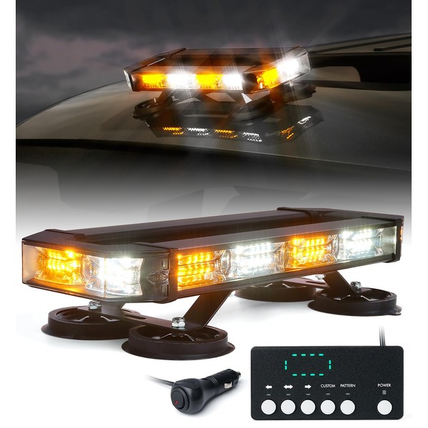 LUMENIX 72 LED Rooftop Emergency Strobe Light Bar w/Control Panel
