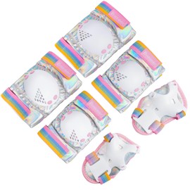 Kids/Youth Knee Pad Elbow Pads Guards Protective Gear Set for Roller Skates Cycling BMX Bike Skateboard Inline Skatings Scooter Riding Sports (Fluorescent, Medium(6-15 years))