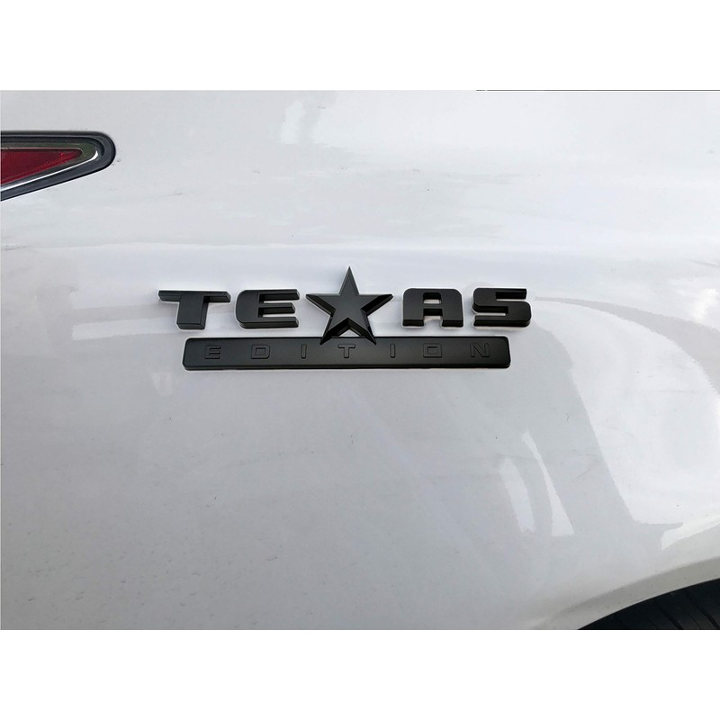 2 Count All Black 3D Texas Edition Emblem compatible with