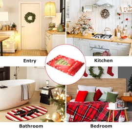 Minicoco Christmas Decorations Merry Christmas Rugs Christmas Bath Mat Christmas Door Mats Christmas Welcome Mat Christmas Carpets Xmas Decorations 50x80CM (Red, Christmas Tree)