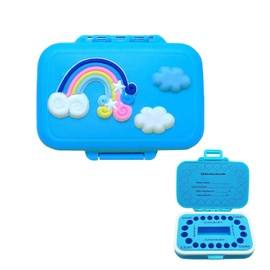 Neulexus Rainbow Tooth Box Children's Tooth Boxes Milk Tooth Box Made of Plastics, Girls Boys Tooth Box Tooth Fairy Birthday Christmas Gift (Blue)