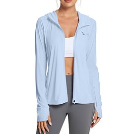 BALEAF Women's SPF Shirt Lightweight Jacket Quickly Dry Moisture Wicking Sunscreen Sun Protection with Pockets Outdoor Hiking Performance, blue