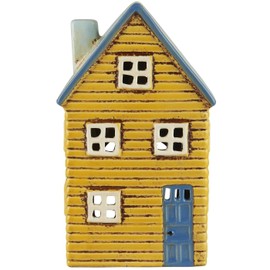 IB Laursen Thorshavn Light House for Tea Light Yellow 18 cm House for Tea Light Ceramic