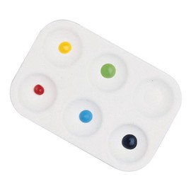 School Smart Paint-Rite Tray with 6 Wells, 3-1/2 x 5-1/4 Inches, White, Pack of 12