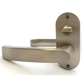 Kawaguchi Giken JL-24-4K-N J Lever Display Lock, Small Seat, Lever Handle for Residential Indoor Use, Back Set, 2.0 inches (50 mm), Nickel, Silver