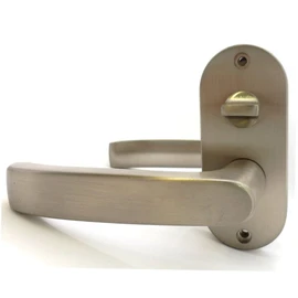 Kawaguchi Giken JL-24-4K-N J Lever Display Lock, Small Seat, Lever Handle for Residential Indoor Use, Back Set, 2.0 inches (50 mm), Nickel, Silver