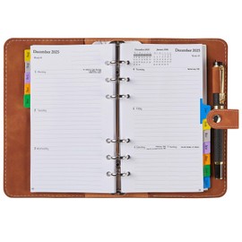 Diary 2025-2026 Refillable - Academic Diary 2025-2026 Week to view Personal Size, Monthly Tabs, Pocket & Pen Loop, Mid Year Diary 2025-2026, Small Weekly Planner, Personal Organiser, Aug.25 - Jul.26
