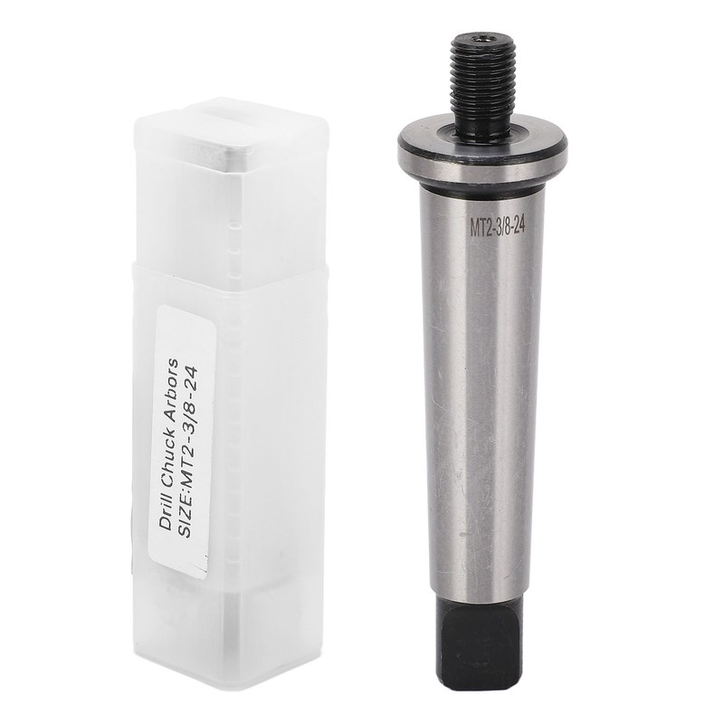Drill Chuck Arbor MT2 Shank to 3/8in‑24 Threaded Hardened Morse