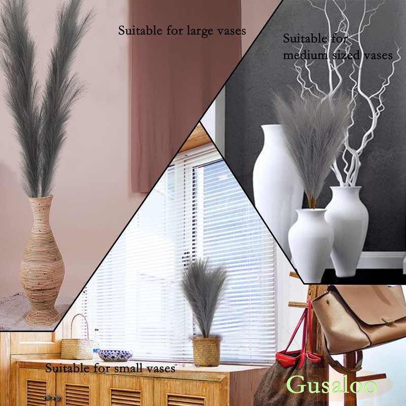 Artificial Faux Pampas Grass 8 Pcs Fake Artificial Adjustable Pampas