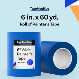 Wide Painters Tape 6 inch x 60 yds, Made in USA, Extra Wide Masking Tape for Laser Cutting, 3D Printing, and Painting, Removes Cleanly with No Residue