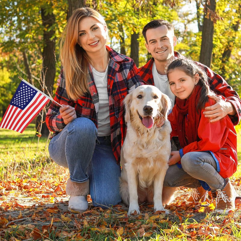 Fovths 15 Pack Veteran's Day Handheld American Stick Flags with