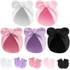 BQUBO Newborn Baby Bow Knot Turban Hat Mittens Set Hospital