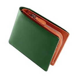 Men's Bi-Fold Wallet, Tochigi Leather, Bi-fold Wallet, Genuine Leather, YKK Zipper, Holds 12 Cards, Barrel, Leather, Cowhide Leather, Coin Purse, Skimming Prevention, Made by Top Craftsmen, Men's