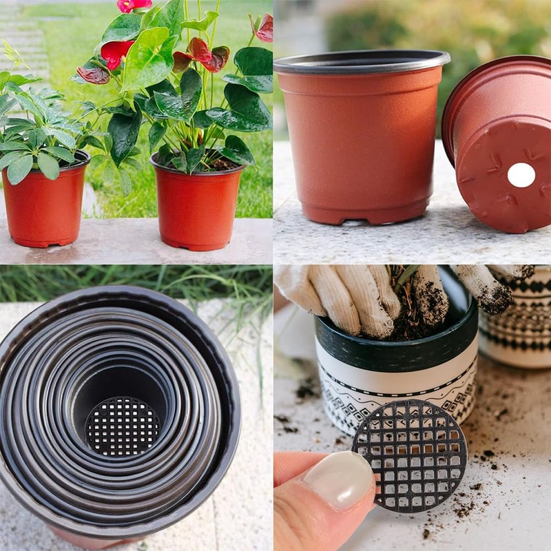 30枚セット 鉢底用ネット 直径45mm 植木鉢グリッド 底ネット プランター 鉢底アミフラワーポット 通気 排水網 防虫土壌損失