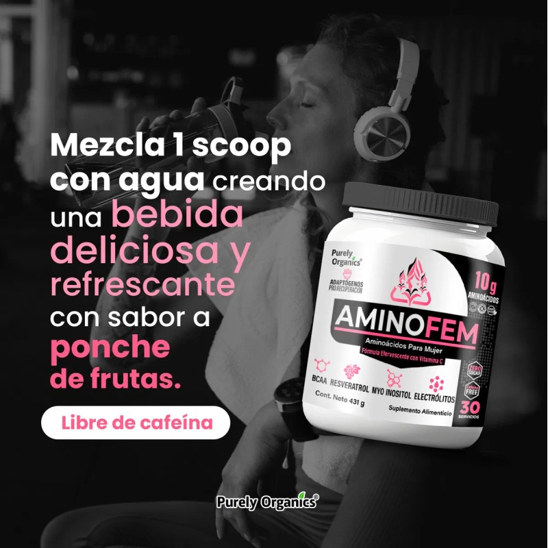 AminoFem Aminoácidos Para Mujer + BCAA | 30 Servicios |