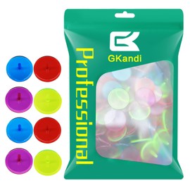 GKandi Golf Ball Marker Plastic Value 60 100 Pack 0.94" Size, Premium Clear Transparent Mixed Color Flat Round Markers, Durability Position Markers for Indoor Outdoor (60 Pack-Transparent)