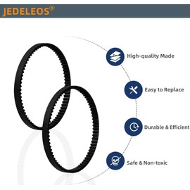 JEDELEOS Replacement Belts for Miele Vacuum, Fit Model SEB213, SEB217 and STB205 Power Brush Electrobrush, Replace Part 54-3301-06 (Pack of 2)