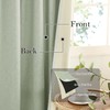 RYB HOME 100% Blackout Sage Green Linen Curtains, Light &