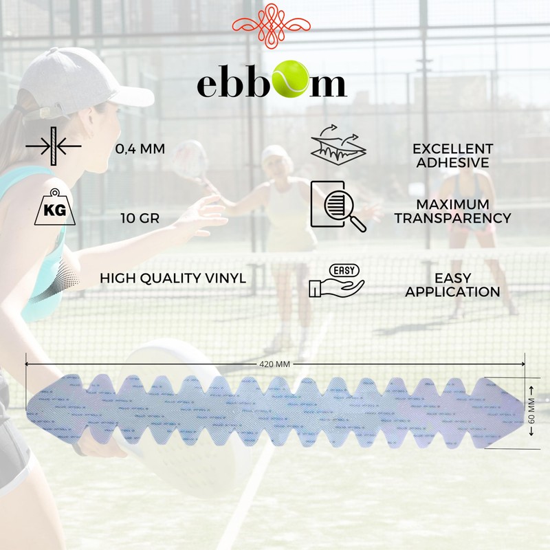EBBOM Transparent Padel Racket Protector Durable and Lightweight Padel Racket