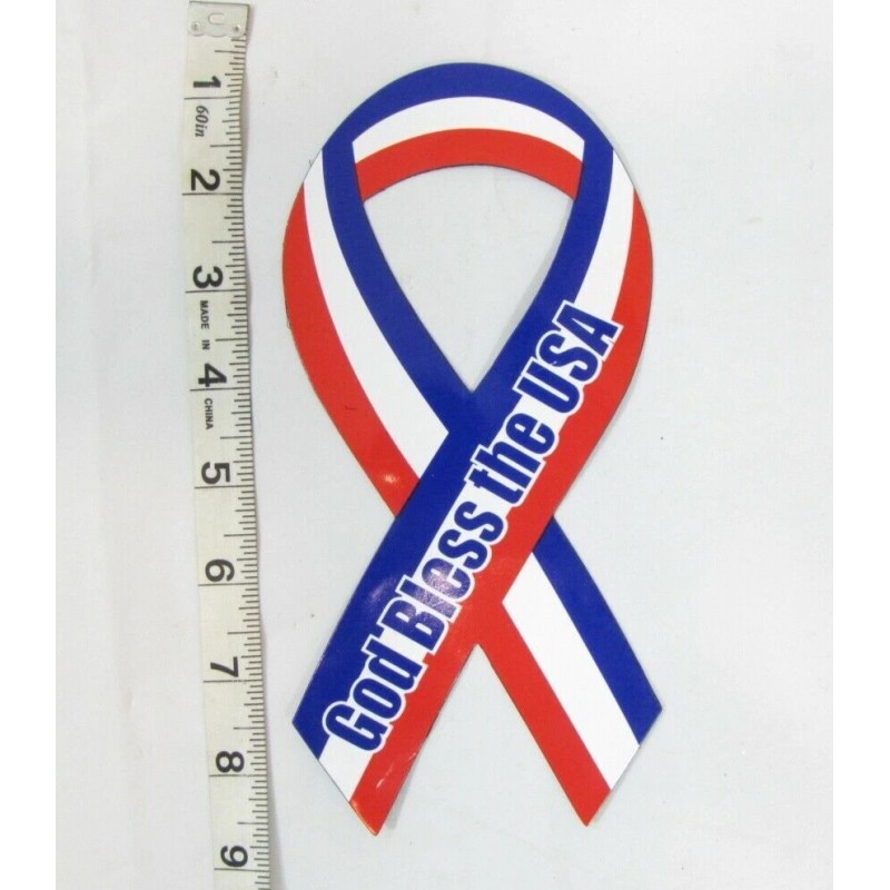 New Single God Bless the USA 8" Ribbon Auto Magnets