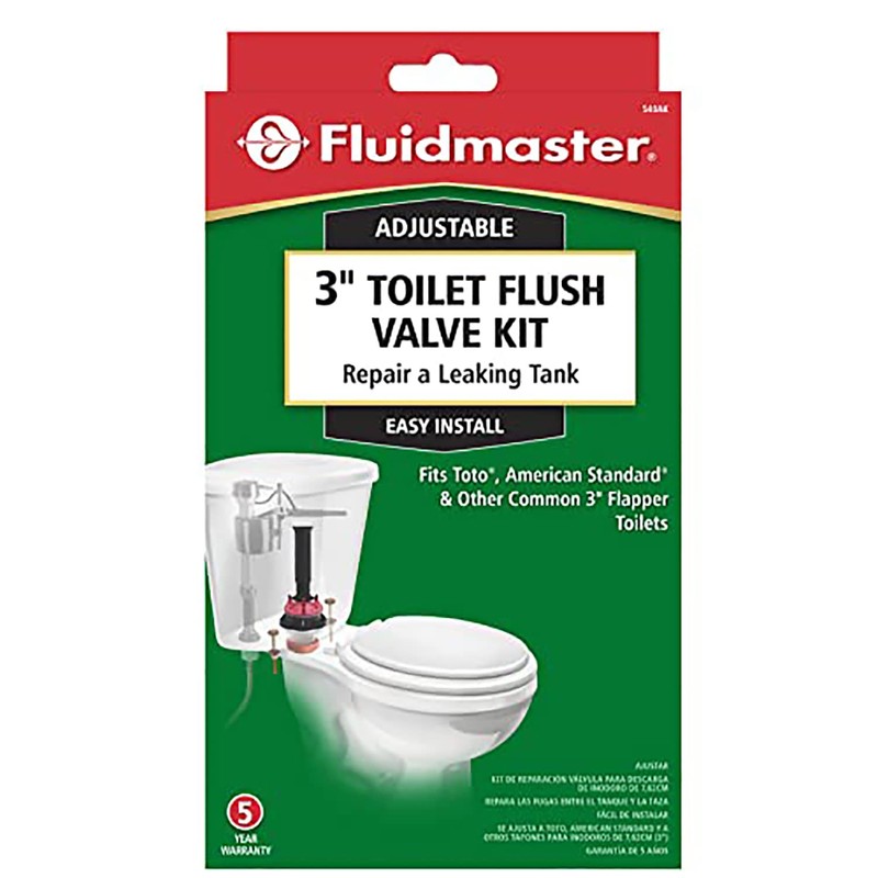 Fluidmaster 540AKRP5 3-Inch Complete, Adjustable Toilet Flush Valve Repair Kit