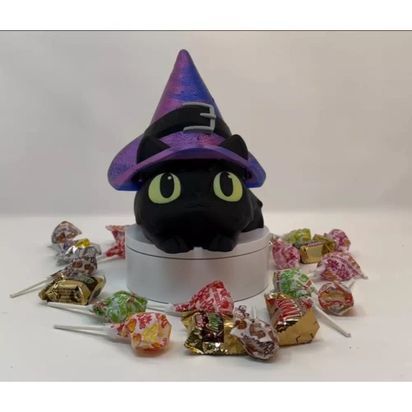 STLFlix Witch Kitty Candy Holder | 3D Printed Black Cat