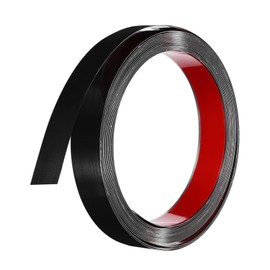 MECCANIXITY Black Trim Peel and Stick, Self Adhesive Mirror Trim Border 13ft x 1" Stainless Steel Mirror Finish Molding Tape Strips for Wall Cabinet Tile Edge Molding