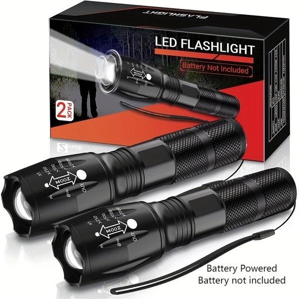 Adjustable Zoom LED Flashlight, Ultra Bright Tactical Flashlight with 5