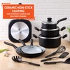 IMUSA Nonstick Ceramic Cookware Set 14-Piece, with Soft-Touch Handles, Aluminum,