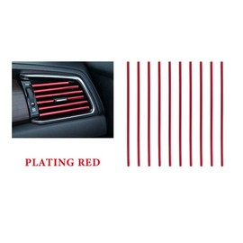 Car Air Conditioner Air Vent Decorative Strips, 10 Pieces DIY Decoration Strips, Universal for Most Air Outlets, Auto Interior Accessories Red