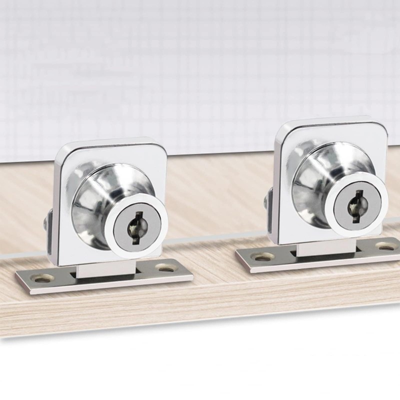 2 Pack Glass Cabinet Lock Single Glass Door Locks Display
