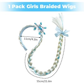 Braided Princess Wig Braid, Rapunzel Braid, Girls Wigs Hairpiece for Children's Birthday Party Gifts, Carnival, Theme Party, Costume Accessories, Role Play