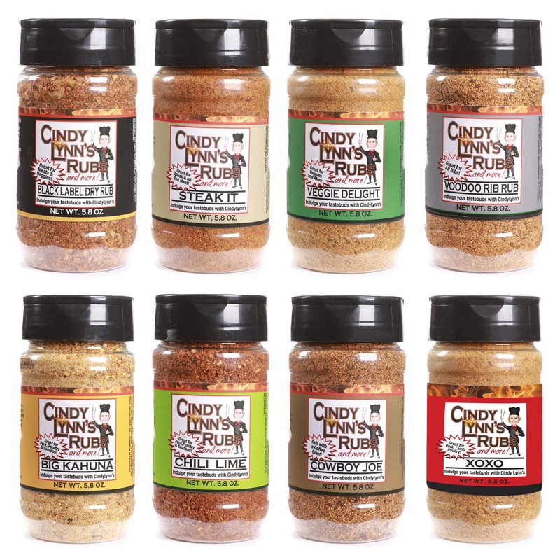 Cindy Lynn’s Mixed BBQ Seasoning Set - 8 Pack