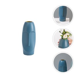 BESPORTBLE Abstract Vase Azul De CeráMica Florero Moderno con DiseñO De Cabeza para DecoracióN del Hogar Y Regalos En Bodas CumpleañOs Y Navidad