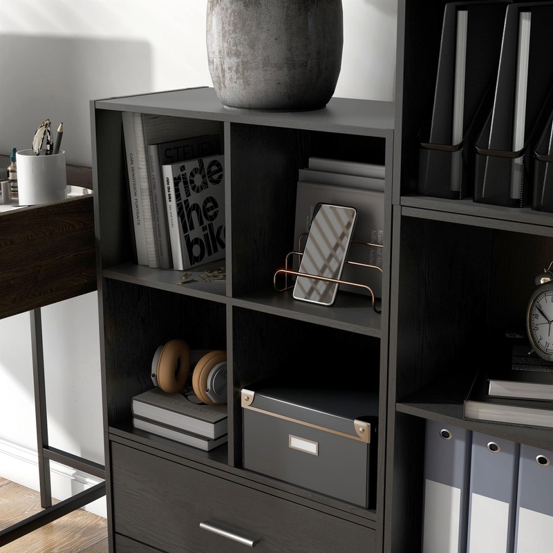 Homes: Inside + Out Apexa 4-Cube Storage Organizer Shelves, Stackable