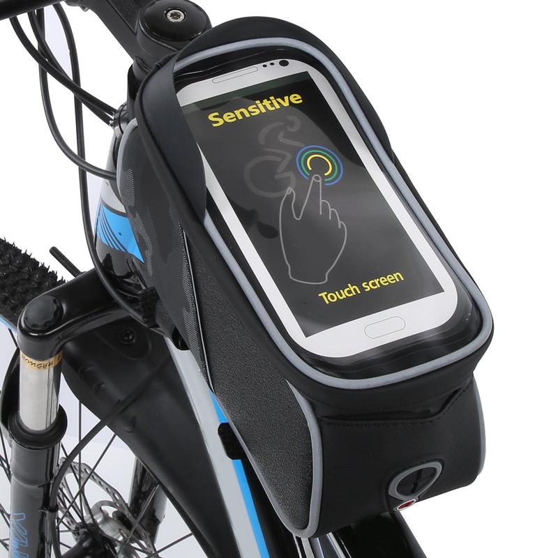 Bike Front Frame Bag Waterproof TPU Sensitive Touch Screen Top