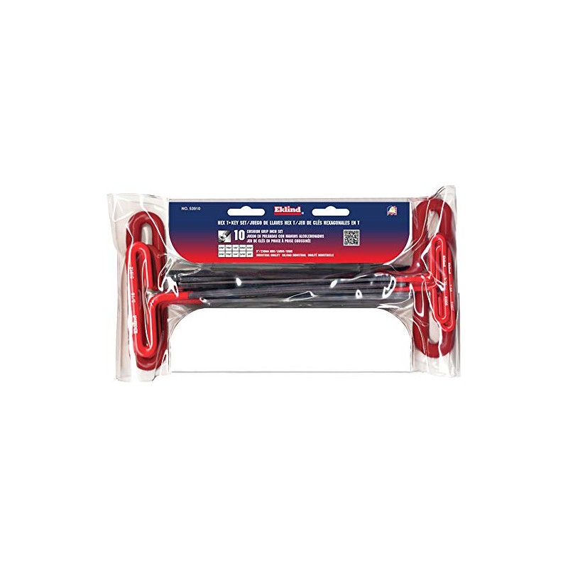 EKLIND 53910 Cushion Grip Hex T-Key allen wrench - 10pc