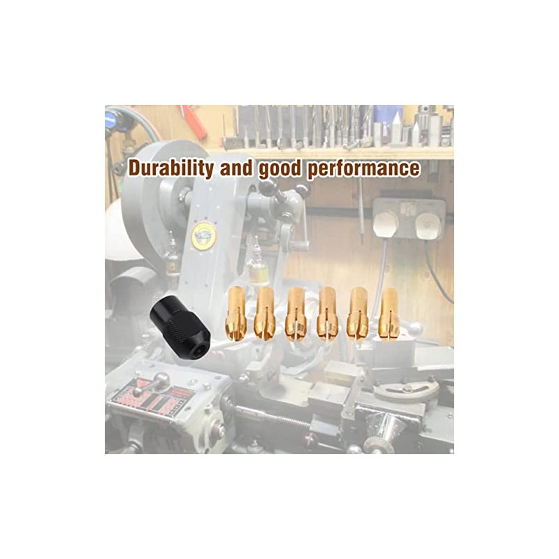 Collet Sleeves, 7Pcs Brass Chuck Collet Drill Bit Sets Nut