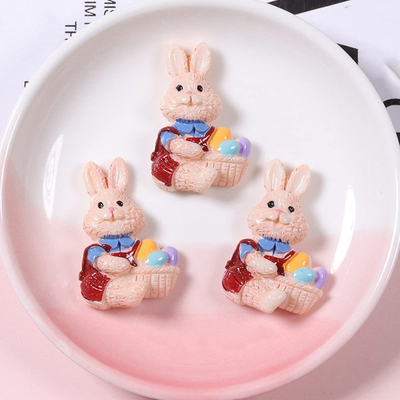 Kisangel 3sets Easter Bunny Eggs Basket Ornament Set DIY Decor